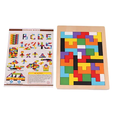 Tangram Tetris Bulmaca Çocuk Bulmaca Çeşitli Bulmaca Erken Eğitim Düşünme Eğitimi Ahşap Oyuncaklar Toptan - 5
