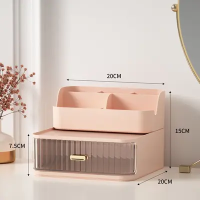 Luxury cosmetic storage box with drawers, dustproof - 8