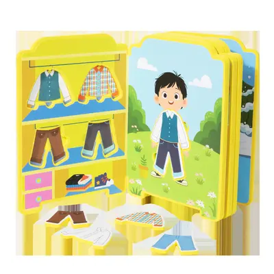 Magnetisches Ankleide-Puzzlebuch, stilles Lernbuch für Kinder
