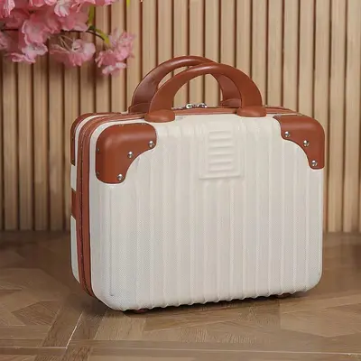 14-inch Retro Carry-On Case, Portable Makeup Case, Mini Suitcase - 8