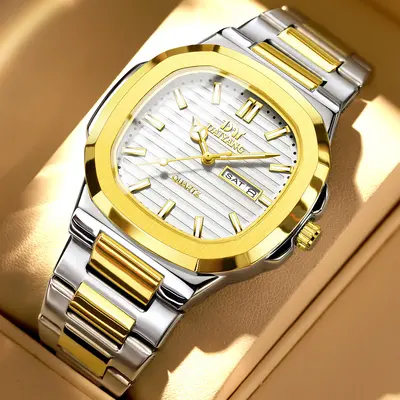 DAIYANG Brand New Men's Watch Waterproof Luminous Dual Calendar Wristwatch Men's Ultra-thin Quartz Watch Steel Band - 7