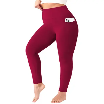 Plus Size High-Waisted Tummy Control Women's Yoga Pants, High Stretch - 10