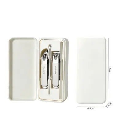 Cross-border stainless steel nail clipper set 4-piece nail clippers set ear pick nail file nail care tools logo