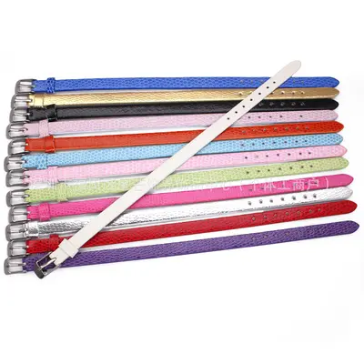 DIY 8mm PU leather wristband, slide charm compatible