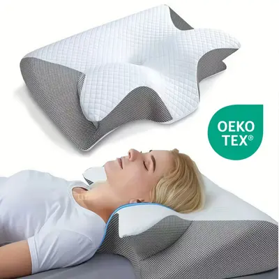 Memory foam pillow, neck support, zero pressure