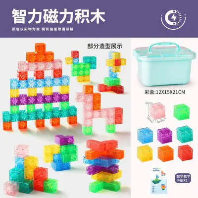 Transparent Magnetic Block Building Set, Educational Toy, Large Pieces - 8