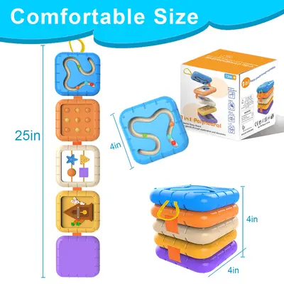 Busy Bead Stacking Toy Baby Mirror Montessori Early Education Educational Toy Busy Board Fine Motor Training Skills Cross-border Certified