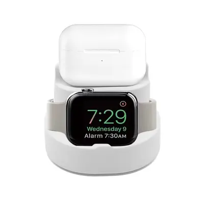 3-in-1 Desktop Stand Compatible with Apple Wireless Charging for Mobile Phone Bracelet Bluetooth Wireless Earbuds Wireless Charging Silicone Holder - 7