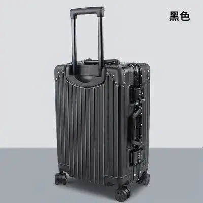 Large Capacity Aluminum Frame Trolley Suitcase with Password Lock, Carry-On Size - 8