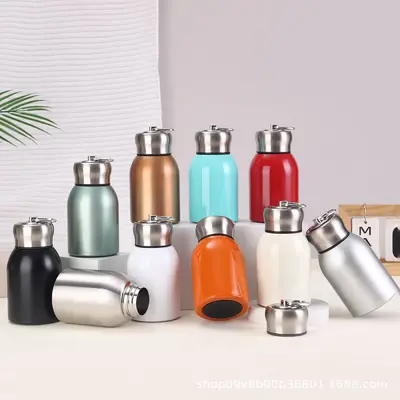 316 Stainless Steel Mini Thermos Cup with Lock Lid, Portable - 2