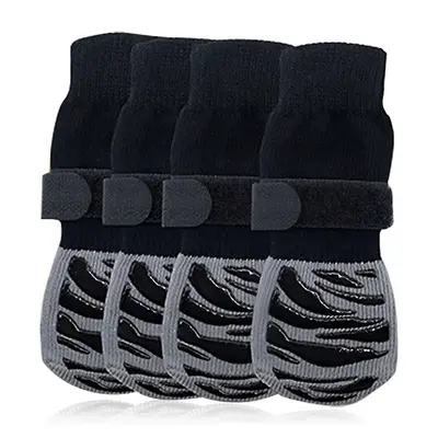 4-Pack Non-Slip Dog Socks for Small to Large Dogs - 7