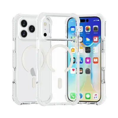 iPhone 18 Pro Max akrilik şeffaf manyetik kılıf, MagSafe uyumlu, hava yastıklı - 8