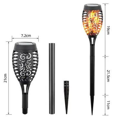 Waterproof 12 LED Solar-Powered Flame Garden Lamp - 7