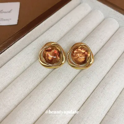 Maillard High-End Silbernadel geometrische asymmetrische Harz Herz Ohrringe für Frauen elegante erschwingliche Luxus Ohrringe Mode Ohrringe - 5