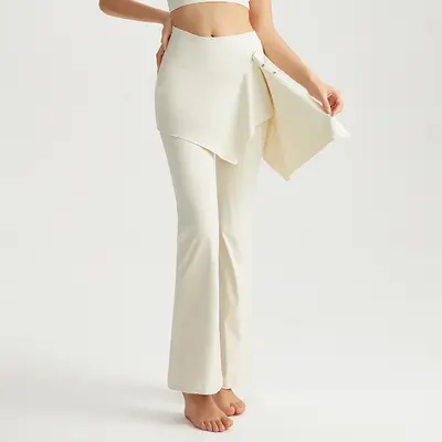 Antibacterial Detachable Two-Piece Yoga Pants, Women's Micro Flare - 7