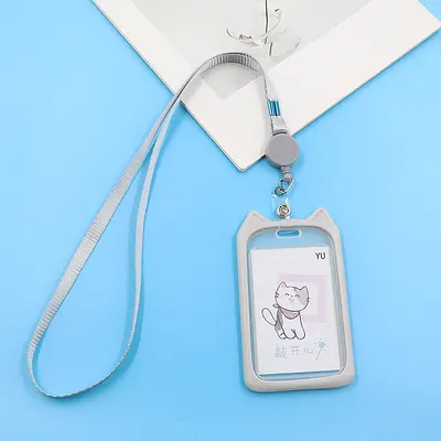 Retractable cat design student card holder with lanyard - 9