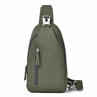 Women's chest bag, multi-compartment crossbody mini backpack, nylon - 12