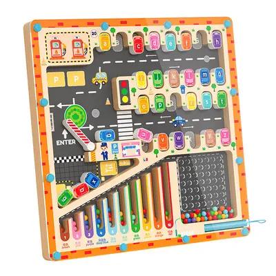 Magnetic parking maze car puzzle toy