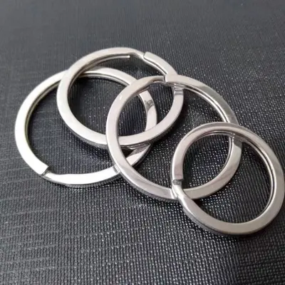 Üretici toptan metal düz anahtarlık çift katmanlı düz anahtarlık paslanmaz çelik araba anahtarlık aksesuarları - 8