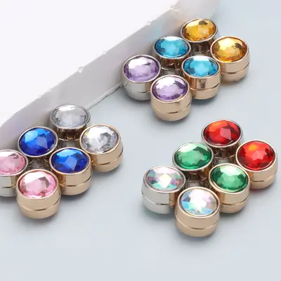 Invisible Magnetic Clasp for Shirts and Headscarves, Seamless, Rhinestone