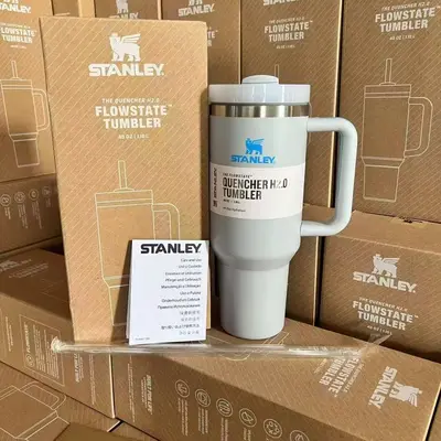Thermobecher mit Griff und Strohhalm, 304 Edelstahl, große Kapazität - 10