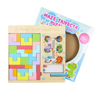 Wooden educational maze puzzle toy 3-in-1 - 7