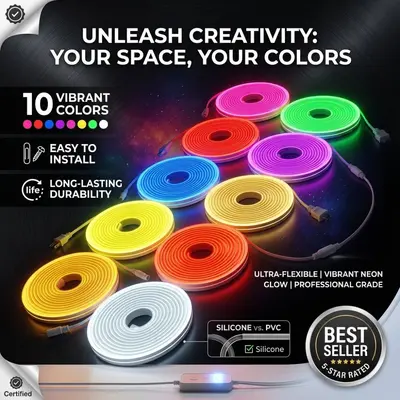 24V neon light strip LED light strip outdoor waterproof flowing water light strip low voltage high brightness silicone light strip - 7