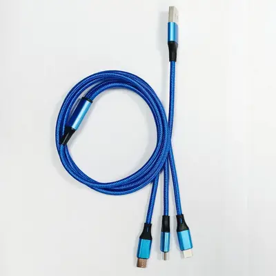 1,2 m Nylon-geflochtenes Datenkabel drei in eins Apple Type-C Android Handy-Ladekabel passend für einen bis drei - 10