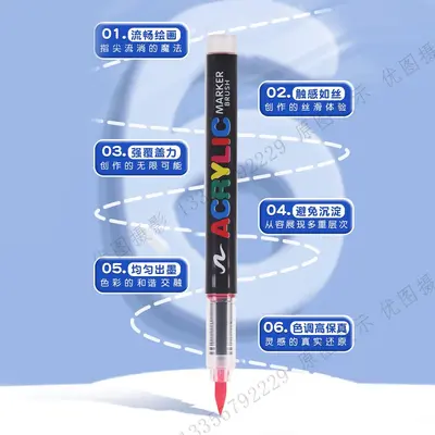 Acrylic Marker with Soft Tip and Opaque Colors for Children and Art Students