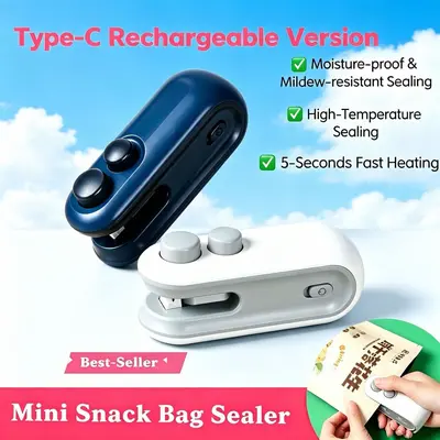 跨境type-c热密封机封口器小型家用封口器迷你便携零食塑料袋批发