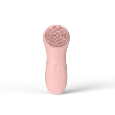 Hot compress silicone facial cleanser electric facial cleanser facial brush vibration heating facial cleanser silicone handle facial cleanser