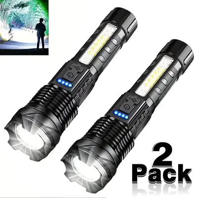 A76 Rechargeable LED Flashlight, Long Range, Multifunctional, Side Work Light - 9