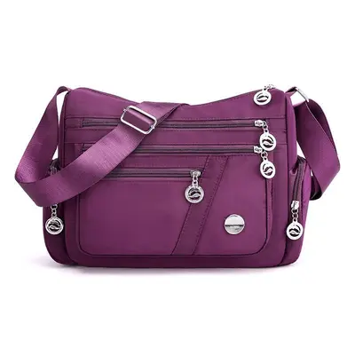 Women's Casual Large Capacity Shoulder Bag, Lightweight Nylon - 6