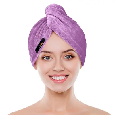 Cross-border supply thickened microfiber strong water-absorbent hair drying cap women's hair drying quick-drying shower cap wholesale - 9
