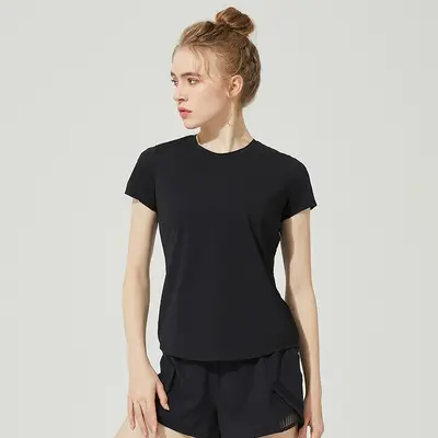 Yoga Fitness Üstü Mesh Patchwork Spor Tişörtü - 7