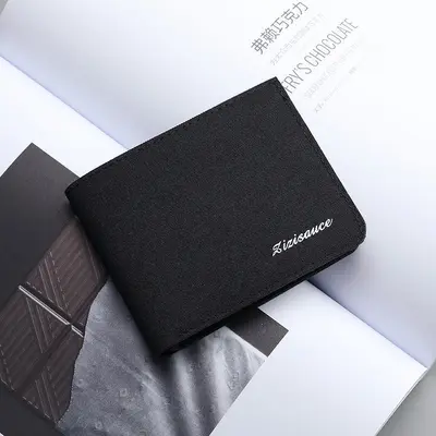 Men's Ultra-Thin Canvas Short Wallet with Driver's License Slot - 8
