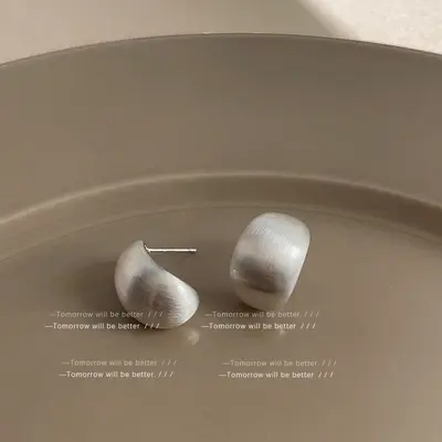 Geometrik mat kadın küpeleri, niş tasarım - 8