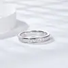 Quadratischer Prinzessinnen-Ring aus 925er Silber mit Moissanit