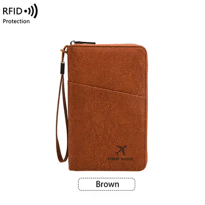 RFID Passport Holder Travel Organizer Crossbody Bag - 8