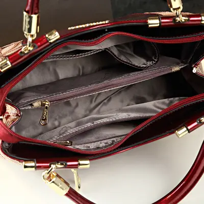 Damen-Umhängetasche aus Lackleder, echtes Leder, 2026 - 4