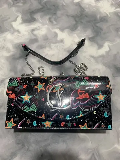 Genuine Leather Underarm Shoulder Bag with Small Square Chain - 9