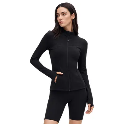 Women's Yoga Jacket, Stand-Up Collar, Zip Long Sleeve - 6