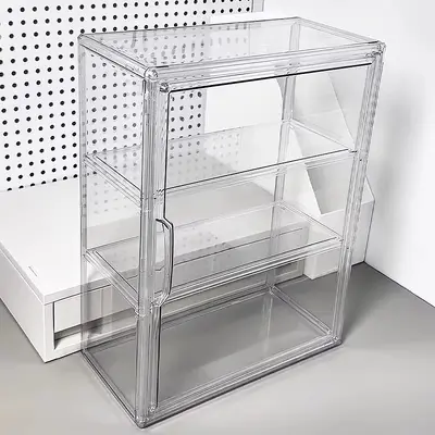 Акриловый organizer-бокс прозрачный настенный для фигурок Labubu blind box, витрина для фигурок, коробка для хранения косметики, полка-стеллаж