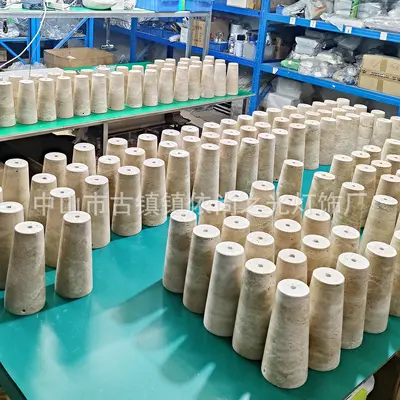 İskandinav minimalist sarı taşlı cam masa lambası, yatak odası ve çalışma odası için, wabi