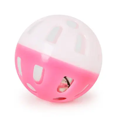 Dog Toy Ball Pipitao Foreign Trade Cat Colorful Plastic Two-Color Ball 3.8cm Bell Ball Pet Toy Wholesale