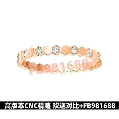 925 silver honeycomb ring for women, CNC machined, 18k gold plated - 8
