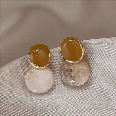 Französische Emaille-Ohrringe Damen, Vintage-Design