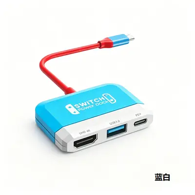 Switch Portable Docking Station 3-in-1 4K 60Hz HD Screen Projection PD Fast Charging USB 3.0 Converter Compatible 1/ - 8