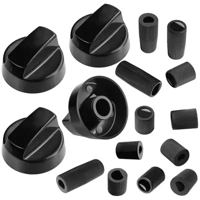 Universal Plastic Control Knobs, 4 Pack with 12 Adapters - 2