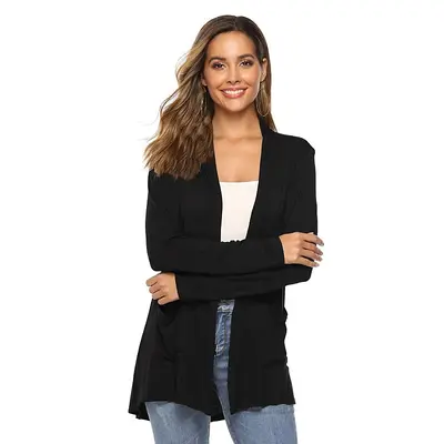Strickjacke für Damen in Großen Größen, Uni, langarm - 9